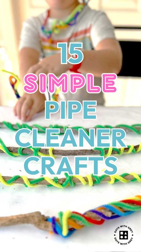 Is your arts and crafts storage bin overflowing with pipe cleaners? Check out these 15 simple pipe cleaner craft ideas for kids! Pipe cleaner crafts are a no-fuss, hands on activity for kids that offers lots of open-ended play and creativity. Use pipe cleaners to help strengthen fine motor development, hand-eye coordination, focus, and independent play. Discover how to bend, twist, and wrap pipe cleaners to make so many cute seasonal, silly, and impressive pipe cleaner finished products! Clean Crafts For Kids, Toddler Pipe Cleaner Activities, Kids Crafts With Pipe Cleaners, Kids Pipe Cleaner Crafts, Pipe Cleaner Art For Kids, Pipe Cleaner Activities For Toddlers, Pipe Cleaner Crafts For Toddlers, Crafts With Pipe Cleaners For Kids, Pipecleaners Crafts Easy