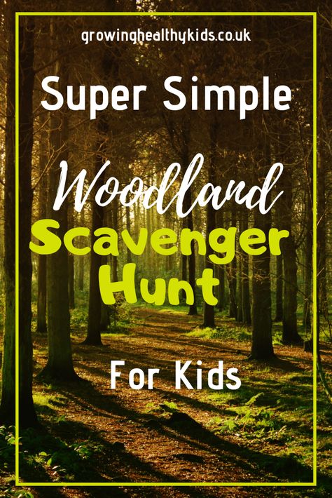 Simple Woodland Scavenger Hunt With Free Printable! - Growing Healthy Kids Kids Scavenger Hunt, Nature Hunt, Scavenger Hunt For Kids, Activities For Boys, Scavenger Hunts, Get Active, Engage Kids, List Of Activities, Fun Activities To Do