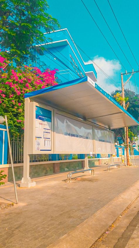 The bus station in Vietnam is very beautiful. Bus Station Aesthetic, Station Aesthetic, Aesthetic Pastel, Bus Station, Aesthetic Pastel Wallpaper, The Bus, Pastel Wallpaper, Pastel Aesthetic, Vietnam