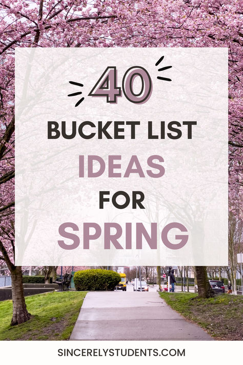 Are you looking for spring bucket list ideas? Here are the best things to do this spring to make memories and have fun experiences! Things To Do During Spring Break, Spring Bucket List For Adults, Spring Bucket Lists, Bucket List For Adults, Fun Spring Activities, Spring Bucket List, Student Lifestyle, Fun Experiences, Bucket List Ideas