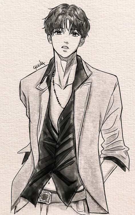 Kim Dan, Naruto Painting, Pearl Boy, Boy Sketch, Anime Boy Sketch, Anime Drawing Books, Anime Canvas Art, Cool Anime Guys, Manga Cute