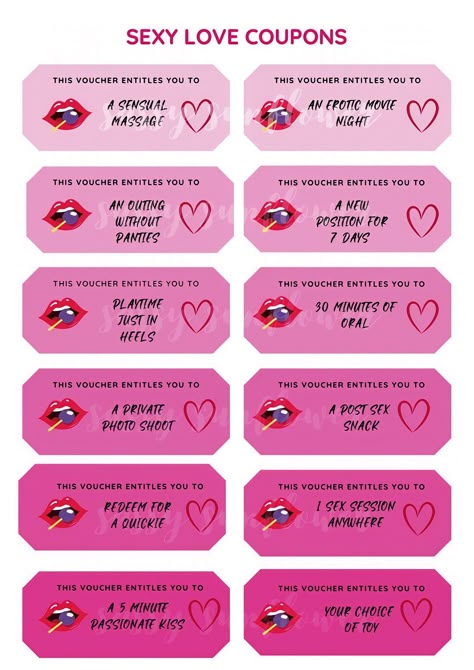 Naughty Valentines Day Coupons - Etsy Adult Valentines Gifts, Spicy Songs, Sweetest Day Ideas, Couple Coupons, Valentines Day Coupons, Convo Topics, Games Diy Ideas, Pink Penthouse, Corpse Bride Quotes