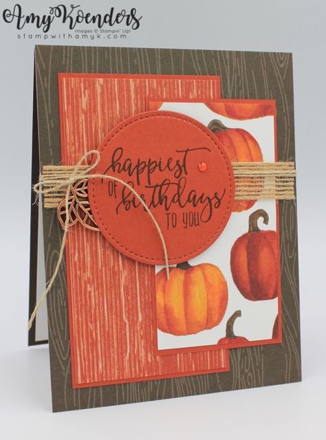 Stampin Up Picture Perfect, Fall Birthday Card, Fall Cards Handmade, Thanksgiving Cards Handmade, Fall Greeting Cards, Georgia Atlanta, Alpharetta Georgia, Carte Halloween, Pumpkin Cards