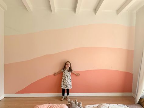 Toddler Girl Room Accent Wall, Girl Accent Wall Bedroom, Girl Room Color Palette, Girl Room Accent Wall, Girls Accent Wall, Girls Room Accent Wall, Accent Wall Girls Bedroom, Girls Room Paint Ideas, Kids Room Accent Wall