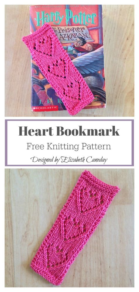 Heart Bookmark Free Knitting Pattern #freeknittingpattern #knittingpattern #bookmarkfreepattern #laceheartfreepattern Knitting Projects Free, Heart Bookmark, Crochet Knit Stitches, Knitted Heart, Easy Knit, Yarn Stash, Knitted Wit, Knitting Books, Knitting Gift