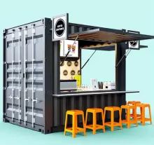 10FT Mini Pop-up Shop Container Coffee Shop/Bar/Fast-food Restaurant/Convenience Store/Kiosk/Booth Shipping Container Restaurant, Shipping Container Cafe, Container Coffee Shop, Container Home Designs, Food Stall Design, Container Restaurant, Container Cafe, Coffee Shop Bar, Cafe Shop Design