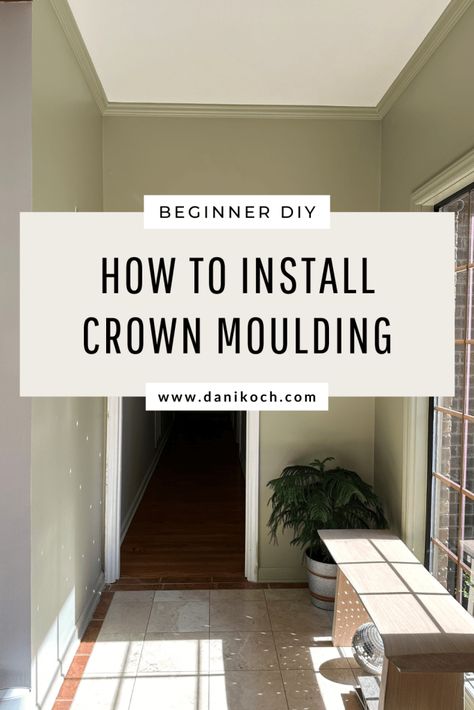 Beginner DIY - How to Install crown molding Installing Crown Molding Ceilings, Diy Crown Molding Ceiling, Cheap Crown Molding Ideas, Flat Crown Molding, Cheap Crown Molding, Crown Molding Ideas, Installing Crown Molding, Simple Crown Molding, Install Crown Molding