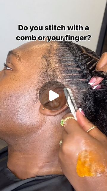 Myre Caroline - Houston Men's Braider on Instagram: "Stitch braiding is tedious baby you gotta take your time with this!!! 

I stitch with both but the comb make it crispy!!! 

Do you stitch with a comb or finger?" How To Stitch Braid, Stitch Braid, How To Stitch, Stitch Braids, Braid Tutorial, Take Your Time, Plaits, Locs, Comb