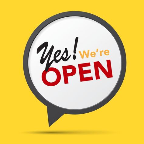 We're Back Sign, Open For Business Sign, We're Open Sign, We Are Open Sign, We're Open For Business, Open Business, Business Poster, Ecommerce Logo, Cute Images For Dp