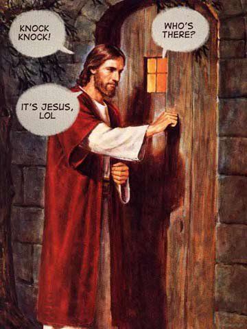 Best Knock Knock joke I've ever heard. Funny Jesus Pictures, Jesus Saves Quotes, Jesus Knocking On The Door, Jesus Meme, Door Picture, Jesus Funny, Art Jokes, Christian Humor, Christian Memes