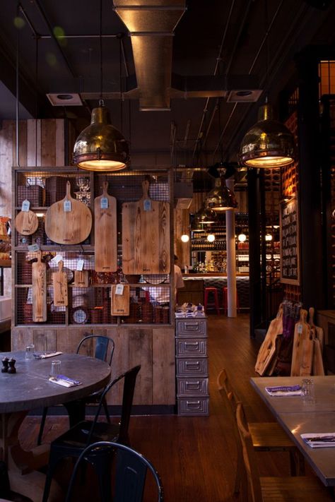 Jamies Italian Aberdeen with design by Stiff & Trevillion #restaurant #restaurant #italian #restaurant Italian Restaurant Design, Italian Restaurant Decor, Pizzeria Design, Rustic Italian Home, Bistro Design, Italian Bistro, Italian Bar, Italian Cafe, Bar Inspiration