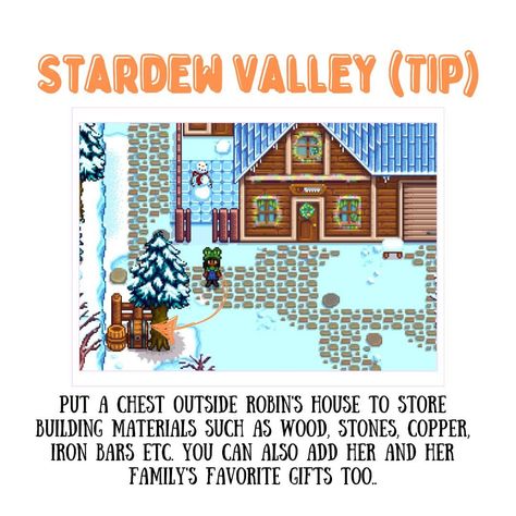 stardew valley tip: only place chests where the villagers don’t walk, or they’ll break them. | Instagram Stardew Valley Tree Layout, Stardew Valley Sebastian Schedule, Stardew Coop Layout, Stardew Valley Tool Upgrades, Stardew Valley Sewing Machine Guide, Stardew Valley Town Decoration Ideas, Stardew Valley Beginner Tips, Stardew Valley Beginner, Stardew Valley Mining