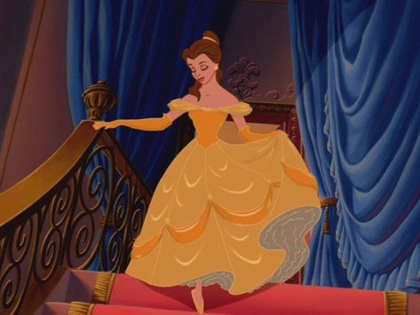 Belles Dress Beauty And The Beast, Belle Aesthetic, Gold Ball Gown, Belle Outfit, Beauty And The Beast Costume, All The Princesses, Beast Costume, Beauty And The Beast Belle, Belle Beauty And The Beast