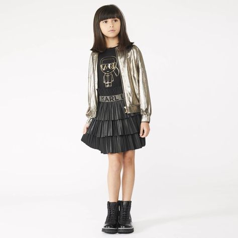 Karl Lagerfeld Kids, Skirts For Kids, Kids Black, Stylish Kids, Belarus, Mini Me, Black Skirt, Girls Tshirts, Karl Lagerfeld