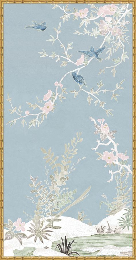 Chinoiserie wallpaper panels