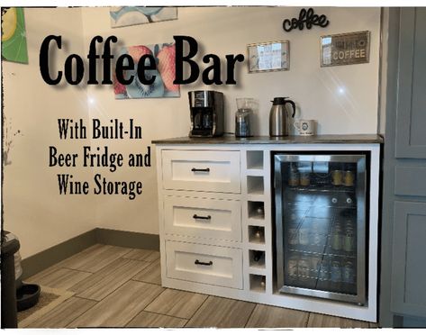 Coffee And Wine Bar, Wine Station, Wine And Coffee Bar, Coffee/wine Bar, Coin Café, Coffee Bar Station, Diy Coffee Bar, Coffee Bar Design, Beer Fridge