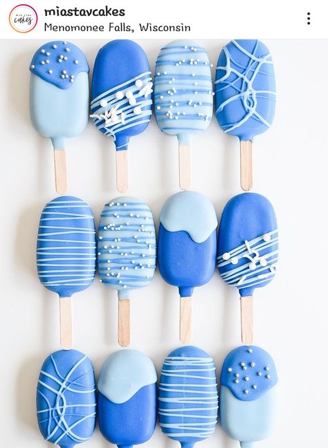 Computer Cake, Popsicles Cake, Cake Pop Designs, Cake Pop Decorating, Amazing Food Decoration, Strawberry Decorations, Chocolate Covered Treats, Cake Pop Recipe, Blue Cakes