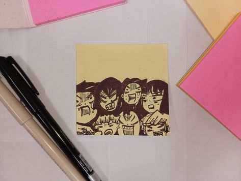 Sticky Note Art Doodles, Sticky Notes Drawings Doodles, Sticky Notes Drawings, Sticky Note Aesthetic, Sticky Note Drawings, Sticky Note Art, Sticky Notes Aesthetic, Notes Idea, Post It Art