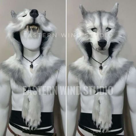 Wolf Costume, Wolf Mask, Cool Masks, Cosplay Diy, Animal Masks, White Wolf, A Wolf, Fantasy Clothing, Cosplay Outfits