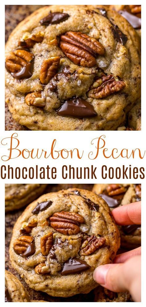 Brown Butter Bourbon, Butter Bourbon, Pecan Chocolate, Baker By Nature, Holiday Cookie Recipes, Chocolate Chunk, Chocolate Chunk Cookies, Think Food, Meal Recipes