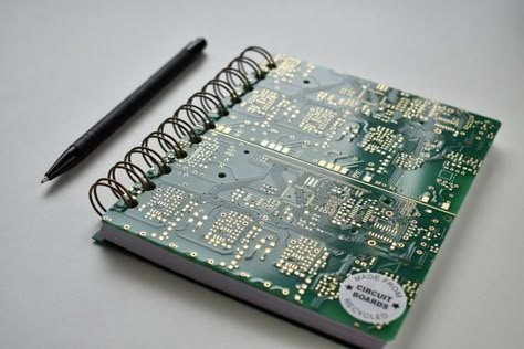 Geeky Christmas, Computer Recycling, Computer Geek Gifts, Environmentally Friendly Gifts, A6 Notebook, Computer Chip, Tech Jewelry, Computer Programmer, Old Technology