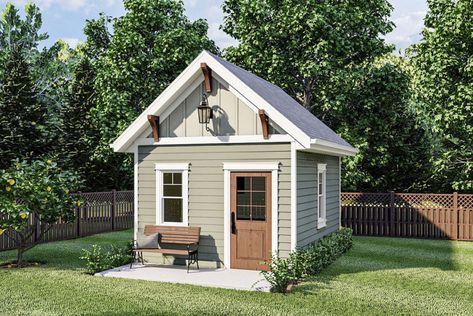 Craftsman Backyard, Backyard Guest Houses, Office Shed, Shed Office, Backyard Studio, Office Plan, House Shed, Backyard Office, Backyard Sheds