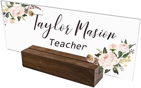 Amazon.com: desk name plate Place Cards Cricut, Cards Cricut, Desk Name Plate, Desk Name, Name Plates, Desk Name Plates, Acrylic Sheets, Acrylic Sign, Place Cards