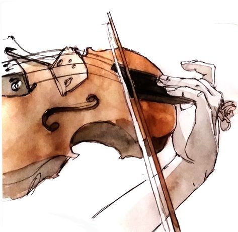 Artist Hands, Violin Pics, Violin Art, Music Tattoo Designs, Color Drawing Art, Heaven Art, Musical Art, One Piece Comic, Book Art Drawings