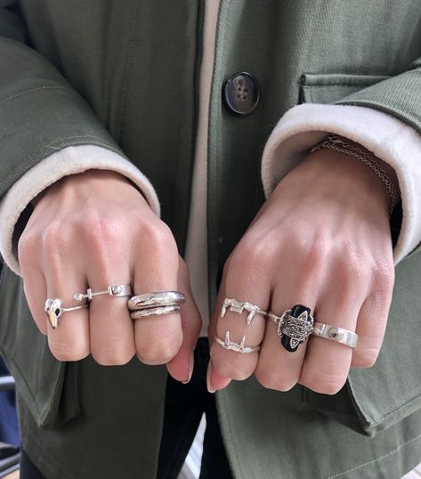 Masculine Rings Aesthetic, Masc Jewelry, Masculine Jewelry, Styling Jewelry, Nail Ring, Dope Jewelry, Classy Jewelry, Jewelry Lookbook, Funky Jewelry