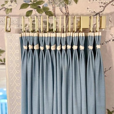 FabriHome - Etsy Blue Curtains Nursery, French Blue Living Room, Turquoise Curtains Living Room, Curtains With Trim, Blue And Green Curtains, Nursery Curtains Boy, Blue And Cream Living Room, French Bedrooms, Designer Window Treatments