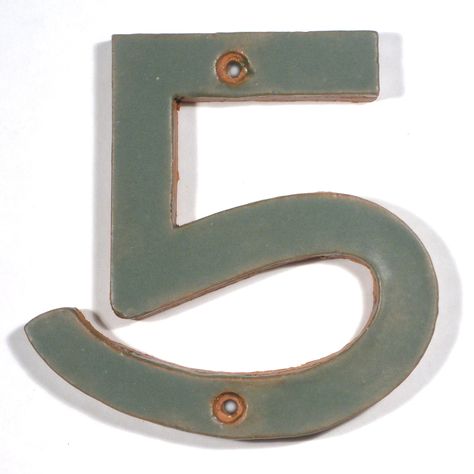 Ceramic Chinn makes Individual Arts & Crafts inspired number tiles. Each is made in three standard sizes 4", 5", and 6" house numbers! Using an Arts & Crafts font Alex creates stand-alone cutout tiles that allow you to hang them in small spaces but with high visibility. With 12 colors to choose from. Frost-hardy terra cotta is used for all exterior work.All of our house numbers come with holes for hanging unless otherwise specified.As the beauty of these creations is in their handmade character, Dark Green Art, Out House, Number Tiles, Ceramic House Numbers, Ceramic Houses, Humble Abode, Green Art, Tile Samples, Art Crafts