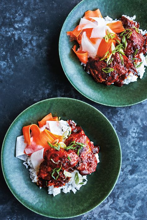 Slow-Cooker Korean-Style Chicken | Williams Sonoma Taste Dragon Moodboard, Pickled Daikon And Carrots, Carrots Slow Cooker, Gochujang Recipe, Pickled Daikon, Stomach Rumbling, Culinary Tips, Chicken Crockpot Recipes Healthy, Recipe Hacks