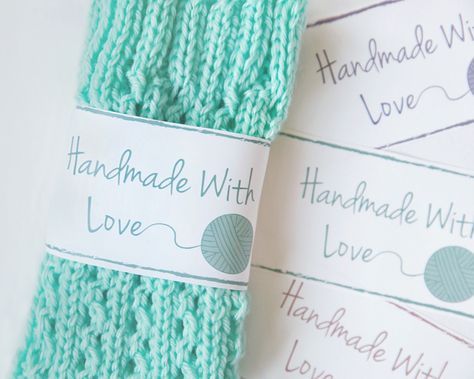 Free Printable Knit and Crochet Labels/ Wrap your Hand made gift with this Free Pretty Label & spot for care instructions. Crochet Labels, Knitting Labels, Knitted Items, Crochet Shell Stitch, Selling Handmade Items, Labels Printables Free, Crochet Business, Baby Blanket Knitting Pattern, Handmade Tags