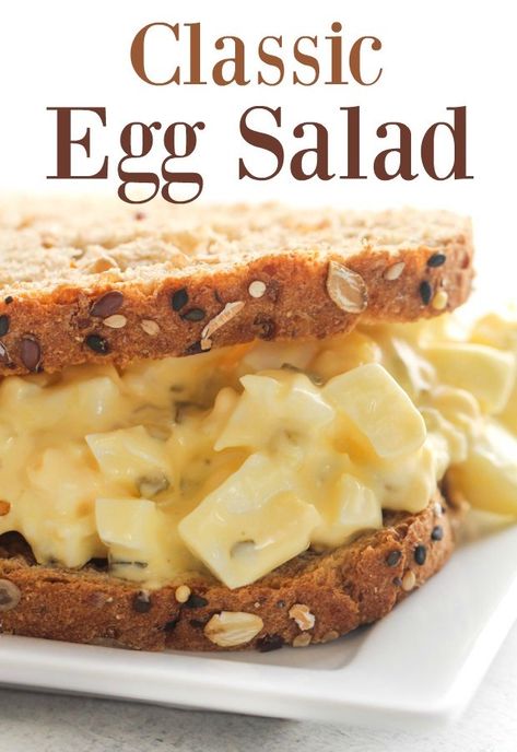 Classic Egg Salad Recipe | Six Sisters' Stuff This is what we consider the perfect Classic Egg Salad recipe! With only 4 ingredients, it's simple, easy and delicious. The trick to how to make egg salad lies in how to boil eggs. Classic Egg Salad Sandwich, Classic Egg Salad Recipe, Eggs In Muffin Tin, Deviled Egg Salad, Best Egg Salad Recipe, Egg Salad Sandwich, Classic Egg Salad, Easy Egg Salad, Resep Salad