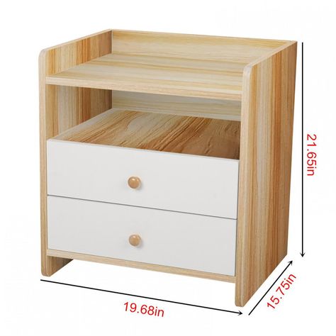 Latitude Run® 2 - Drawer Nightstand | Wayfair Bedside Cupboard, Solid Wood Sofa, Scene Bedroom, Bedside Drawers, Wood Bed Design, Bedside Table Design, Side Table Decor, Furniture Details Design, Bedside Table Storage