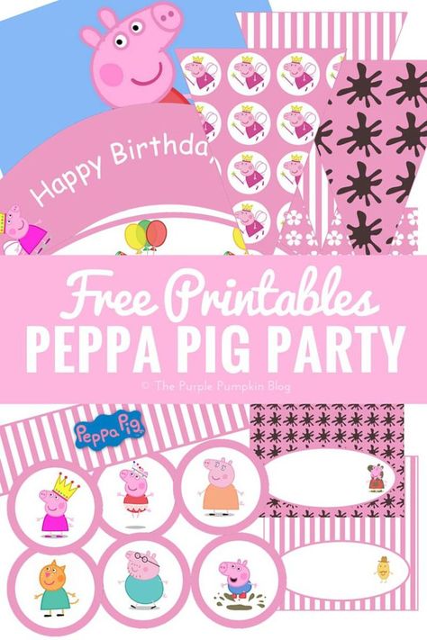 Look no further for Peppa Pig printables and party ideas! Lots of fun ideas, including food, games, and decorations. Plus a ton of free printables to use for your Peppa Pig themed party! Peppa Pig Printables, Peppa Pig Birthday Party Decorations, Greta Gris, Pig Birthday Party, Peppa Pig Cake, Peppa Pig Birthday Party, Pig Cake, Birthday Party Printables, Peppa Pig Party