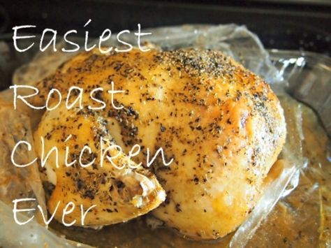 Roasted chicken using Reynolds Oven Bags Whole Stuffed Chicken, Whole Chicken In Oven, Baked Whole Chicken Recipes, Whole Baked Chicken, Oven Bag, Easy Roast, Roast Chicken Dinner, Chicken Shawarma Recipe, Perfect Roast Chicken