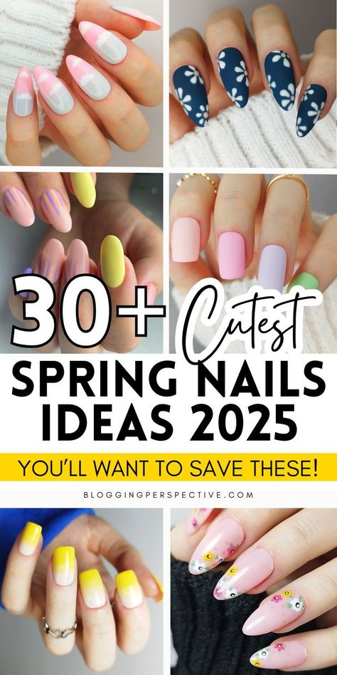 Upgrade your manicure game with these gorgeous spring nail art and spring nail designs! Whether you’re into minimalist spring nail ideas or bold cute spring nails, you’ll find it all here. Perfect for trying out trendy spring nails 2025 and fresh March nails. Check out the blog for stunning spring nail inspo 2025, including pastel nails and flower nails to complete your look. Spring Nails 2025 Trends, Spring Gel Nails Ideas Simple, April Nail Colors, Spring Nail Art Ideas, Nails 2025, Spring Nail Ideas, March Nails, Simple Spring Nails, April Nails