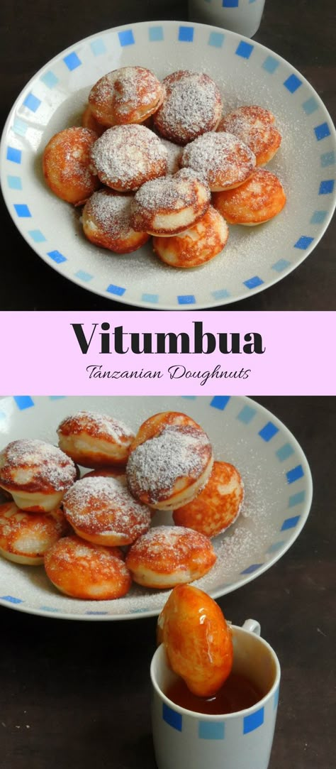 Tanzanian Food Recipes, Tanzania Food Recipes, Vitumbua Recipe, Tanzanian Recipes, Tanzanian Culture, Tanzanian Food, Tanzania Recipes, Zambian Food, Pancake Balls