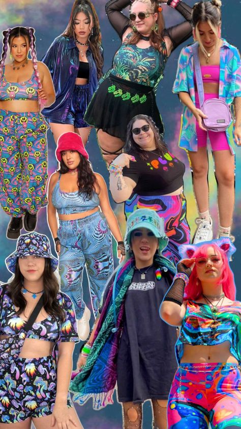 Here’s some rave outfit inspo that offers a bit more coverage for the modest raver Modest Rave Outfits Edm, Modest Rave Outfits, Rave Outfits Edm, Trendy Outfits Inspiration, Festival Rave Outfit, Edc Outfits, Local Music, Rave Party, Rave Outfit