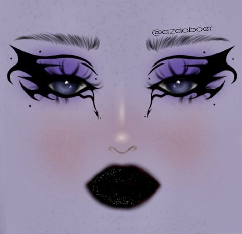 Gothic Makeup Ideas Eyeliner, Boceto Makeup Egirl, Face Chart Makeup Ideas, Goth Fairy Makeup, Makeup Looks Drawing, Makeup Ideas Drawing, Gothic Eye Makeup, Goth Eye Makeup, Holloween Makeup