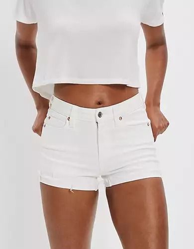 Women’s Clearance and Sale Clothing White Jean Shorts Outfit, Jean Short Outfits, Shorts American Eagle, White Jean Shorts, White Denim Shorts, American Eagle Shorts, Denim Short, High Waisted Shorts Denim, Cute Summer Outfits