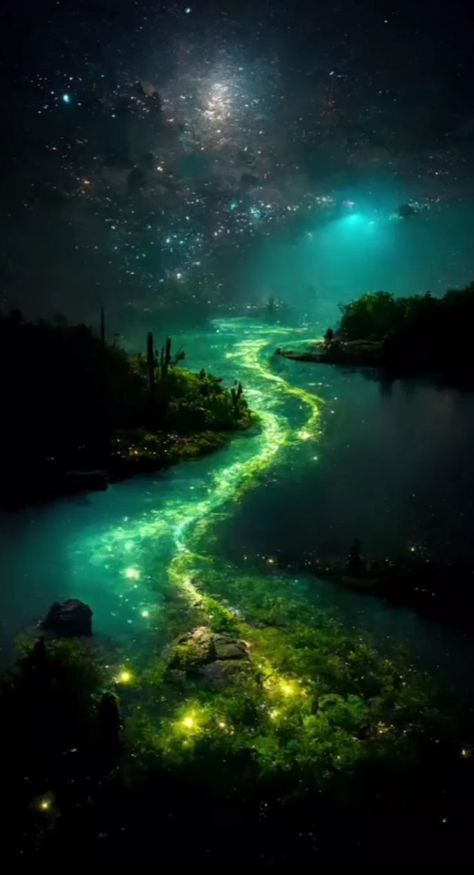 Glowing River, Calming Pictures, Magical Sky, Under The Moonlight, River Water, Earth Pictures, Scenery Pictures, River Art, Landscape Photography Nature