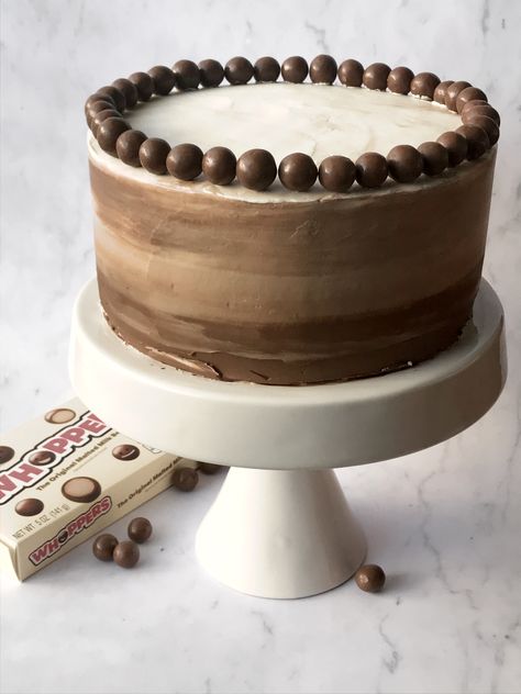 Chocolate Malt Whopper Cake Whoppers Cake, Whopper Cake, Whoppers Candy, Chocolate Malt Cake, Dark Chocolate Brands, Happy Cakes, Snickers Chocolate, Tooth Cake, Candy Birthday Cakes