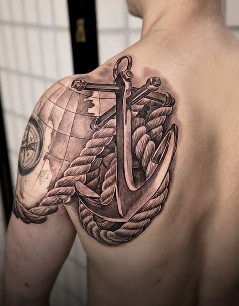 This article contains 60 fully original, distinctive, and eye-catching ship tattoo ideas. Bonus: all meanings explained. Ship Tattoo Ideas, Us Navy Tattoos, Ship Wheel Tattoo, Nautical Tattoos, Collage Tattoo, Nautical Tattoo Sleeve, Tattoos For Dad Memorial, Compass Tattoos, Navy Tattoos