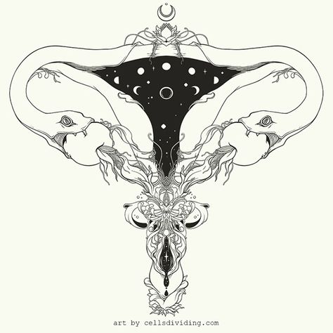 Snake Uterus & Ovaries on Behance Uterus Tattoo, Uterus Art, Ipad Pro Apple Pencil, Snake Art, Illustration Procreate, Procreate Ipad, Snake Tattoo, Feminist Art, Gray Light