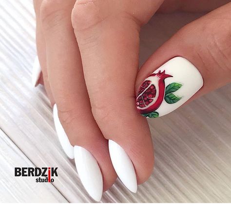 Pomegranate Nail Design, Yalda Nail Design, Pomegranate Nail Art, Yalda Nail, Pomegranate Nails, Yalda Night, Nail Drawing, Polish Art, Nails Today