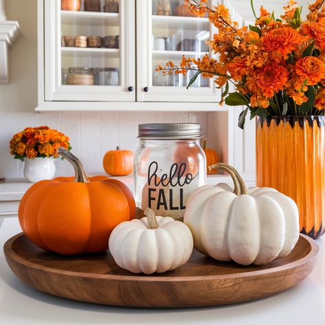 KITCHEN FALL DECOR IDEAS🧡🧡 Island Fall Decor, Kitchen Island Fall Decor, Fall Kitchen Decor, Fall Decor Ideas, Decoration Kitchen, Fall Decoration, Fall Decorations, Fall Decor, Countertops