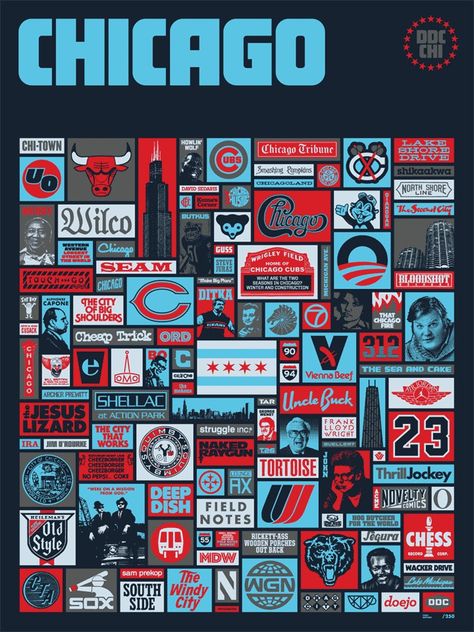 Chicago Graphic Design, Kickball Tournament, Aaron Draplin, Draplin Design, Chicago Logo, American Logo, Chicago Sports Teams, Chicago Poster, Chicago Flag