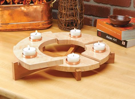 Tealight Candle Centerpiece | Woodworking Project | Woodsmith Plans Woodsmith Plans, Woodworking Projects Gifts, Diy Projects Plans, Candle Centerpiece, Woodworking Project Plans, Japanese Lanterns, Diy Candle Holders, Wood Candle, Wooden Candle